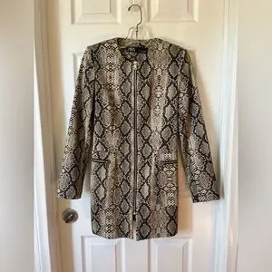 Zara Jackets Coats Zara Snake Print Blazer Frontal Zipper